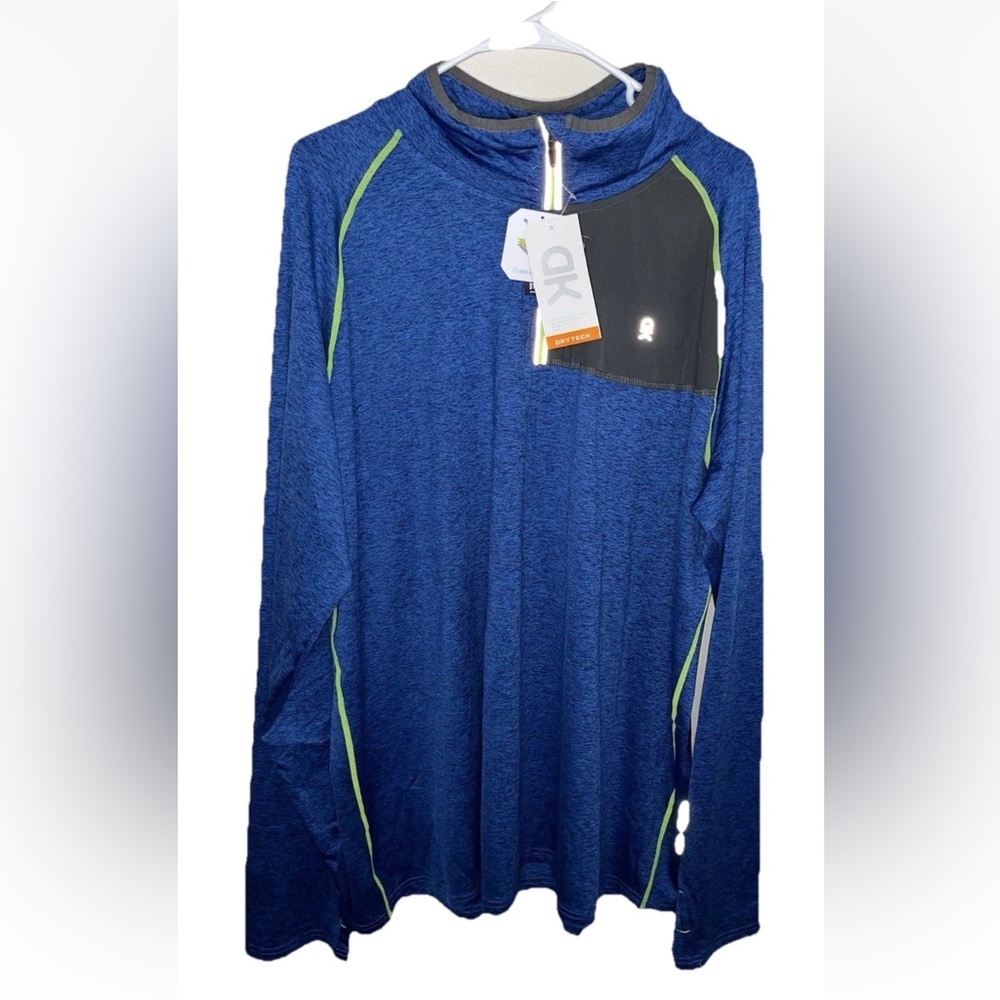 Little Donkey Andy Men’s Blue Quarter Zip Long Sleeve Shirt Quick Dry 3XL NWT